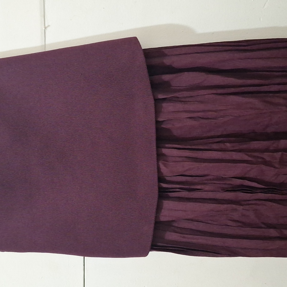 NWT ZARA MIXED PLEATED KNIT Elegant Burgundy Maxi SKIRT BLOGGERS FAV - Picture 15 of 15